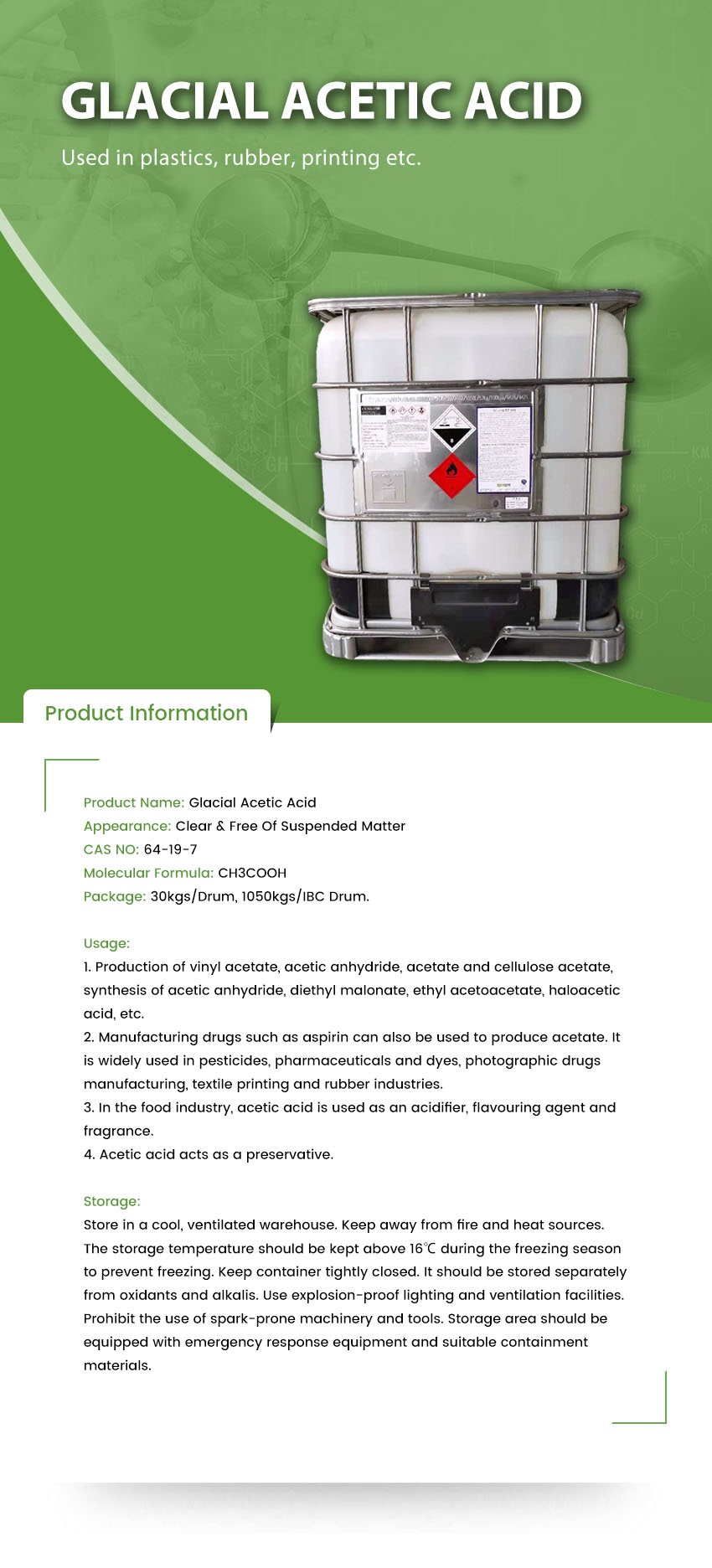 Glacial Acetic Acid Buy Glacial Acetic Acid Product On Zibo Aiheng   Glacial Acetic Acid 